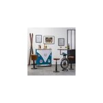 Meuble bar combi bleu avec plateau bois