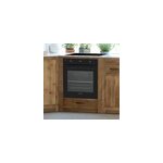 Meuble bas de cuisine en bois et marbre