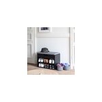 Meuble � chaussures deux casiers avec coffre noir alan