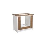 Meuble pour four et plaque bois blanc -