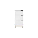 Meuble de rangement haut blanc et bois clair 3 portes l60 cm leena