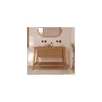 Meuble de salle de bain en bois de teck 120 cm - csar