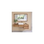 Meuble salle de bain suspendu teck 145