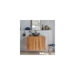 Meuble salle de bain suspendu teck 80