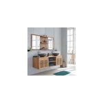 Meuble salle de bain teck suspendu