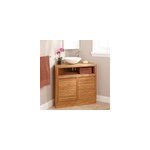 Meuble sdb d'angle en teck 85 cm corner