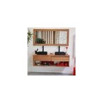 Meuble sdb teck massif 140 cm khartane