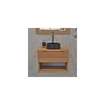 Meuble sdb teck massif 60 cm khartane