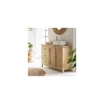 Meuble sous vasque en bois de manguier blanchi ronan