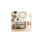 Meuble sous vasque en marbre et bois