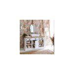 Meuble sous vasque en pin massif blanc