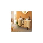 Meuble sous vasque en terrazzo et bois de manguier lou