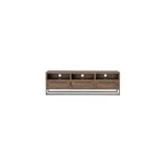 Meuble tv 3 tiroirs bois - mtal marron -