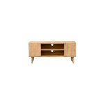 Meuble tv en bois clair manguier massif grav 2 portes l135 cm rubia