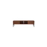 Meuble tv en bois fonc manguier massif et mtal noir 2 portes l160 cm onda
