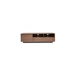 Meuble tv en bois fonc� noyer et m�tal noir l160 cm jako