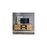 Meuble tv en bois de mindi 4 tiroirs
