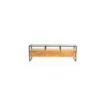 Meuble tv rectangulaire avec rangements en bois, verre et mtal l150 cm diya