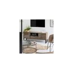 Meuble tv en sapin et m�tal noir elise