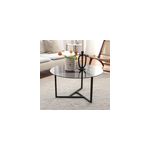 Mia table basse plateau en verre tremp