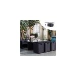 Miami miami - salon de jardin 6 places noir - noir + housse de protection