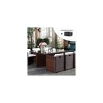 Miami miami - salon de jardin 6 places marron - blanc + housse de protection