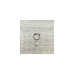Mini créole boules perle blanche argent Mini créole boules perle blanche argent