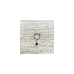 Mini crole boule spinelle noire argent