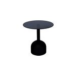 Miro - table basse ronde d55 cm en verre noir et acier laqu�