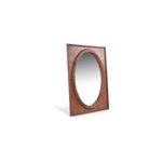 Miroir ancien oval vertical bois