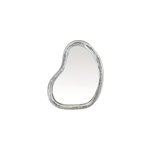 Miroir disco forme organique arrondie avec facettes coloris argent