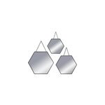 Miroirs hexagonaux suspendus noir lot 3