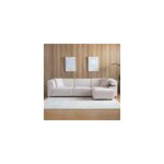 Monroe canap modulable 3 places + 1 pouf velours ctel beige