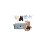 Morris et ses habits dans une valise