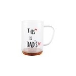 Mug en verre fond liège inscription dad Mug en verre fond liège inscription dad