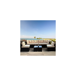 Nacula salon de jardin modulable 6 places en rsine tresse - noir