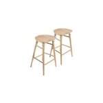 Nagoya - lot de 2 tabourets de bar en teck brut recycl� - hauteur assise 74. 5cm