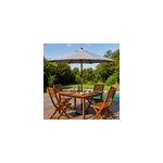 Napoli parasol en bois rond diamètre 2, 7 m toile grise Napoli parasol en bois rond diamètre 2, 7 m toile grise