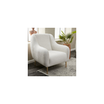 Negan - fauteuil blanc - pieds dorés Negan - fauteuil blanc - pieds dorés