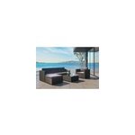 Nevala noir et gris: salon de jardin 6 places en r�sine tress�e