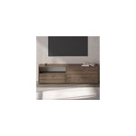 Oaki meuble tv avec placards et niche aspect bois de noyer 136cm