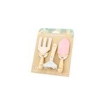 Outils de jardin rose