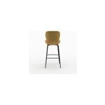 Pack 4 chaises de bar en velours jaune et bleu 75 cm - mazzia