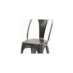 Pack 4 chaises industrielles en m�tal gris - indus