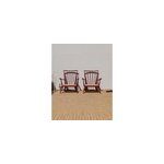 Paire de fauteuils en bois bordeaux n�955
