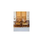 Paire de fauteuils cann�s en tissu n�760