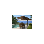 Palatino - parasol carr 3x3 dport rotatif marron en aluminium