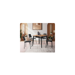 Pallini table � manger extensible 4 personnes style industriel bois et noir 80 c