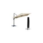 Parasol d�port� molokai carr� 3x3m beige + housse