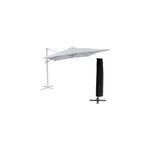 Parasol d�port� molokai rectangulaire 3x4m blanc + housse
